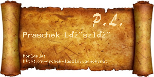 Praschek László névjegykártya